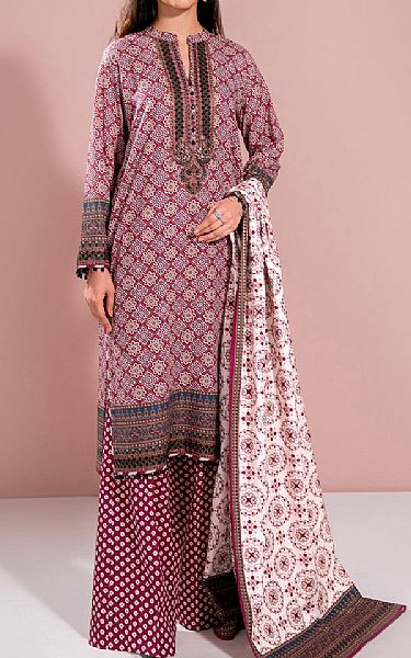 So Kamal Maroon Khaddar Suit | Pakistani Winter Dresses in USA- Image 1