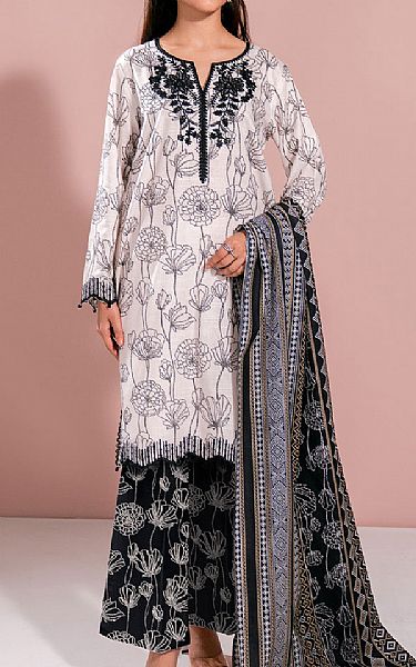 So Kamal White/Black Khaddar Suit | Pakistani Winter Dresses in USA- Image 1