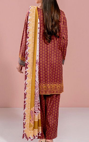 So Kamal Wine Khaddar Suit | Pakistani Winter Dresses in USA- Image 2