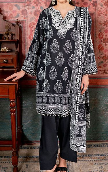So Kamal Black Khaddar Suit | Pakistani Winter Dresses in USA- Image 1