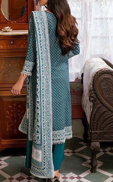 So Kamal Teal Khaddar Suit | Pakistani Winter Dresses in USA- Image 2