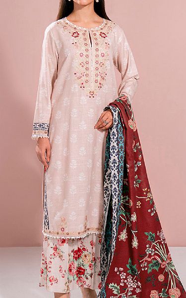 So Kamal Ivory Khaddar Suit | Pakistani Winter Dresses in USA- Image 1