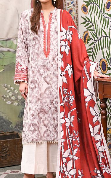 So Kamal Off-white Khaddar Suit | Pakistani Winter Dresses in USA- Image 1