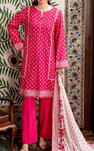 So Kamal Hot Pink Khaddar Suit | Pakistani Winter Dresses in USA- Image 1