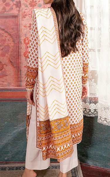 So Kamal White/Mustard Khaddar Suit | Pakistani Winter Dresses in USA- Image 2