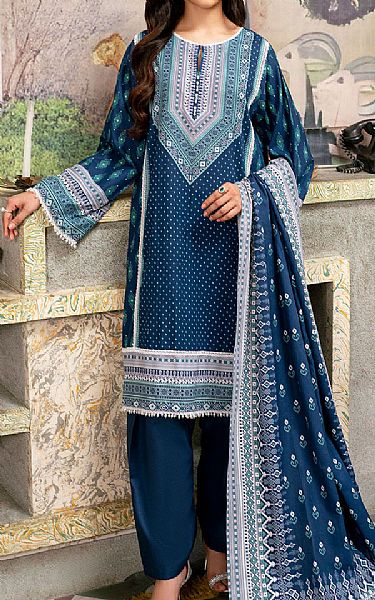 So Kamal Denim Blue Khaddar Suit | Pakistani Winter Dresses in USA- Image 1