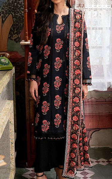 So Kamal Black Khaddar Suit | Pakistani Winter Dresses in USA- Image 1