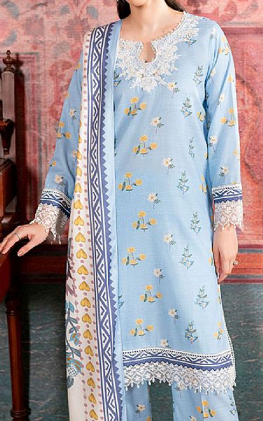 So Kamal Baby Blue Khaddar Suit | Pakistani Winter Dresses in USA- Image 2