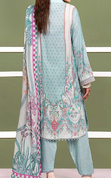 So Kamal Light Blue Cambric Suit | Pakistani Lawn Dress in USA- Image 2