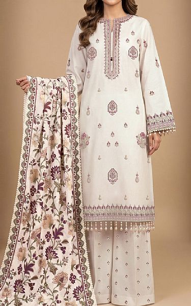 So Kamal Off White Lawn Suit | Pakistani Lawn Dress in USA- Image 1