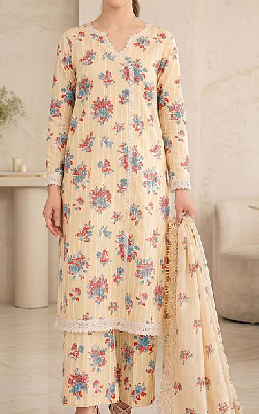 So Kamal Cream Lawn Suit | Pakistani Lawn Dress in USA- Image 1