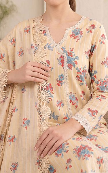 So Kamal Cream Lawn Suit | Pakistani Lawn Dress in USA- Image 2