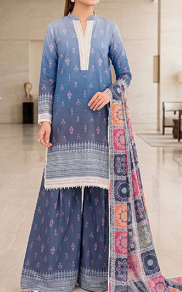 So Kamal Dusk Blue Lawn Suit | Pakistani Lawn Dress in USA- Image 1
