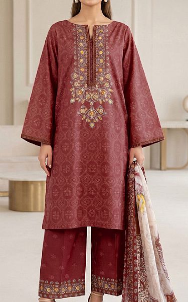 So Kamal Wine Lawn Suit | Pakistani Lawn Dress in USA- Image 1