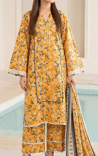 So Kamal Orange Lawn Suit | Pakistani Lawn Dress in USA- Image 1