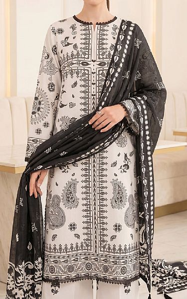 So Kamal Off White/Black Lawn Suit | Pakistani Lawn Dress in USA- Image 2