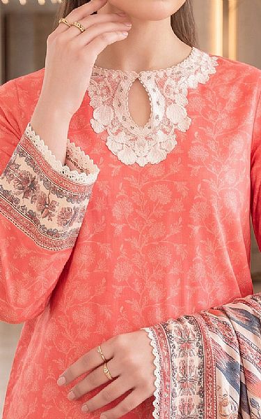 So Kamal Coral Lawn Suit | Pakistani Lawn Dress in USA- Image 2