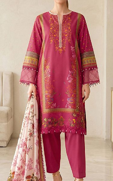 So Kamal Dark Pink Lawn Suit | Pakistani Lawn Dress in USA- Image 1