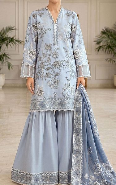 So Kamal Pale Aqua Lawn Suit | Pakistani Lawn Dress in USA- Image 1
