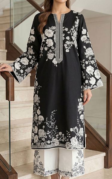 So Kamal Black/White Lawn Suit (2 Pcs) | Pakistani Lawn Dress in USA- Image 1