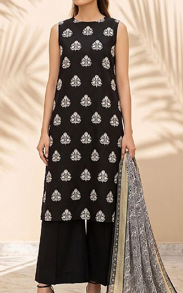 So Kamal Black/Off White Lawn Suit (2 pcs) | Pakistani Lawn Dress in USA- Image 1