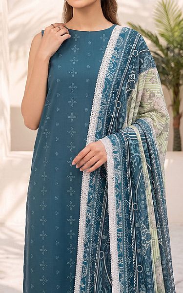So Kamal Teal Blue Lawn Suit (2 pcs) | Pakistani Lawn Dress in USA- Image 2