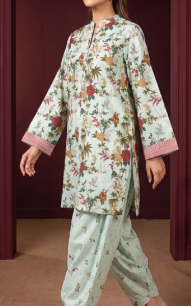 So Kamal Light Blue Lawn Suit (2 pcs) | Pakistani Lawn Dress in USA- Image 2