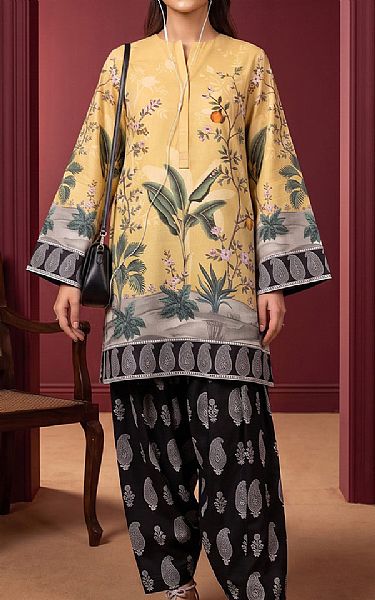 So Kamal Sand Gold/Black Lawn Suit (2 pcs) | Pakistani Lawn Dress in USA- Image 1