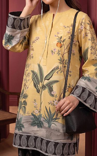 So Kamal Sand Gold/Black Lawn Suit (2 pcs) | Pakistani Lawn Dress in USA- Image 2