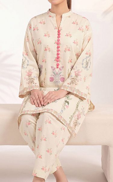 So Kamal Off White Lawn Suit (2 pcs) | Pakistani Lawn Dress in USA- Image 2