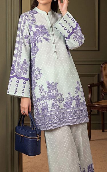 So Kamal Light Grey Lawn Suit (2 pcs) | Pakistani Lawn Dress in USA- Image 2