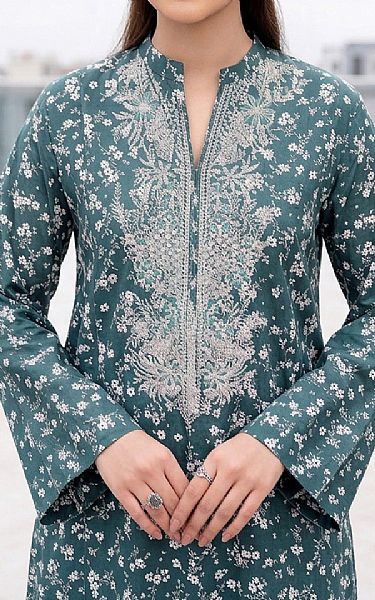 So Kamal Beetle Green/Off White Lawn Suit (2 pcs) | Pakistani Lawn Dress in USA- Image 2