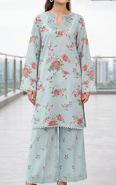 So Kamal Light Blue Lawn Suit (2 pcs) | Pakistani Lawn Dress in USA- Image 1