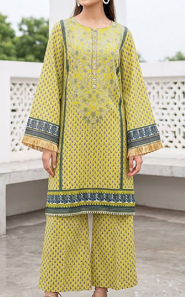 So Kamal Arylide Yellow Lawn Suit (2 pcs) | Pakistani Lawn Dress in USA- Image 1
