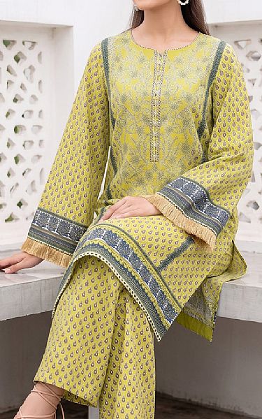 So Kamal Arylide Yellow Lawn Suit (2 pcs) | Pakistani Lawn Dress in USA- Image 2