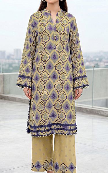 So Kamal Tan/Dusty Purple Lawn Suit (2 pcs) | Pakistani Lawn Dress in USA- Image 1