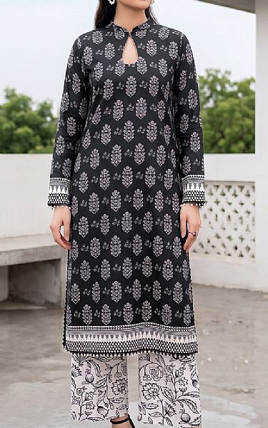 So Kamal Black/Off White Lawn Suit (2 pcs) | Pakistani Lawn Dress in USA- Image 1