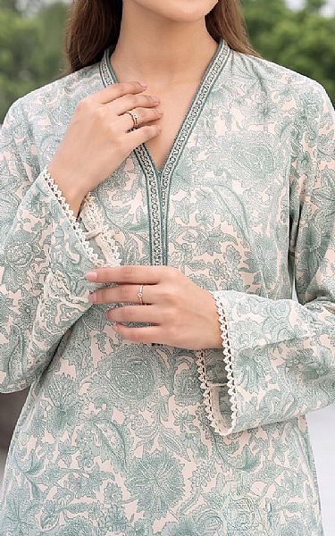 So Kamal Sea Mist/Off White Lawn Suit (2 pcs) | Pakistani Lawn Dress in USA- Image 2