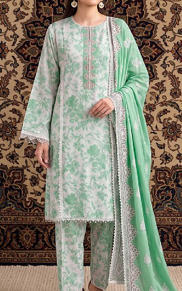 So Kamal Off White/Sea Green Lawn Suit | Pakistani Lawn Dress in USA- Image 1