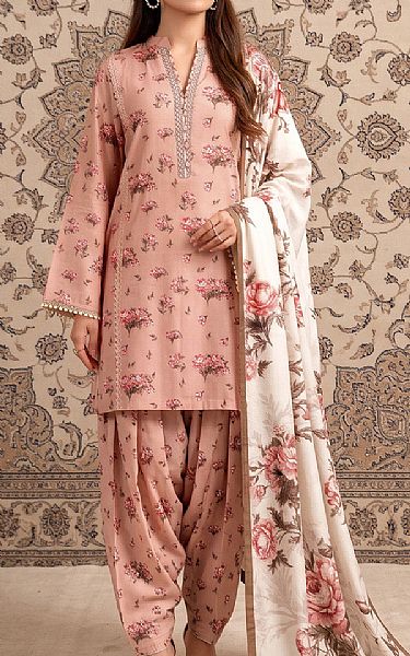 So Kamal Sea Pink/Off White Lawn Suit | Pakistani Lawn Dress in USA- Image 1
