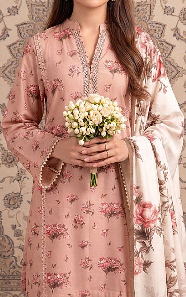 So Kamal Sea Pink/Off White Lawn Suit | Pakistani Lawn Dress in USA- Image 2