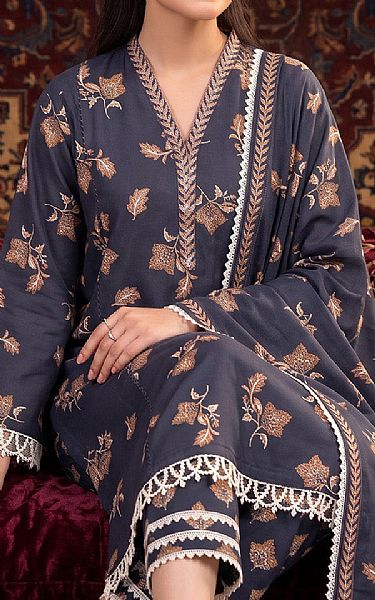 So Kamal Bright Grey Lawn Suit | Pakistani Lawn Dress in USA- Image 2