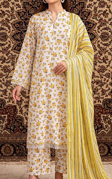 So Kamal Off White Lawn Suit | Pakistani Lawn Dress in USA- Image 1