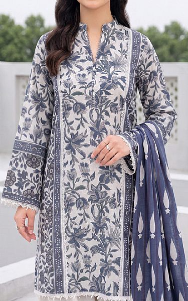 So Kamal Off White/Pickled Bluewood Lawn Suit | Pakistani Lawn Dress in USA- Image 2