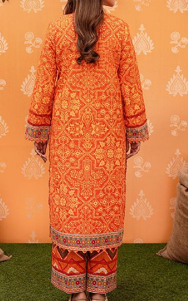 So Kamal Bright Orange Lawn Suit (2 pcs) | Pakistani Lawn Suits- Image 2