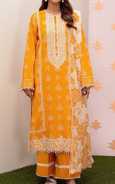 So Kamal Carrot Orange Lawn Suit | Pakistani Lawn Suits- Image 1