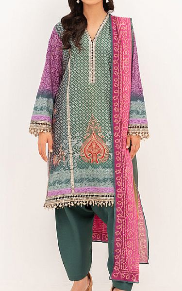 So Kamal Mineral Green Lawn Suit | Pakistani Lawn Suits- Image 1