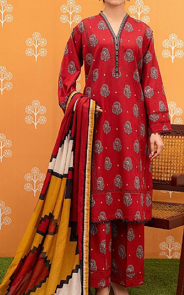 So Kamal Cornell Red Lawn Suit | Pakistani Lawn Suits- Image 1