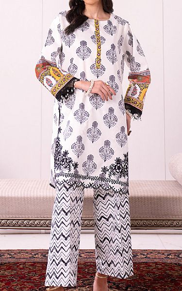 So Kamal Off White Lawn Suit (2 pcs) | Pakistani Lawn Dress in USA- Image 1