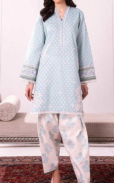 So Kamal Sky Blue Lawn Suit (2 pcs) | Pakistani Lawn Dress in USA- Image 1